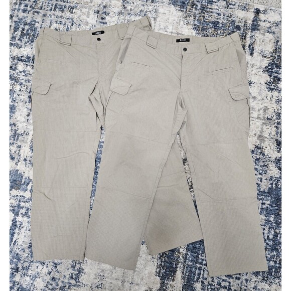 5.11 Tactical Pants Set Of 2 Men’s 42x30 Tan Cargo Utility Pants Pockets Uniform - Picture 1 of 11